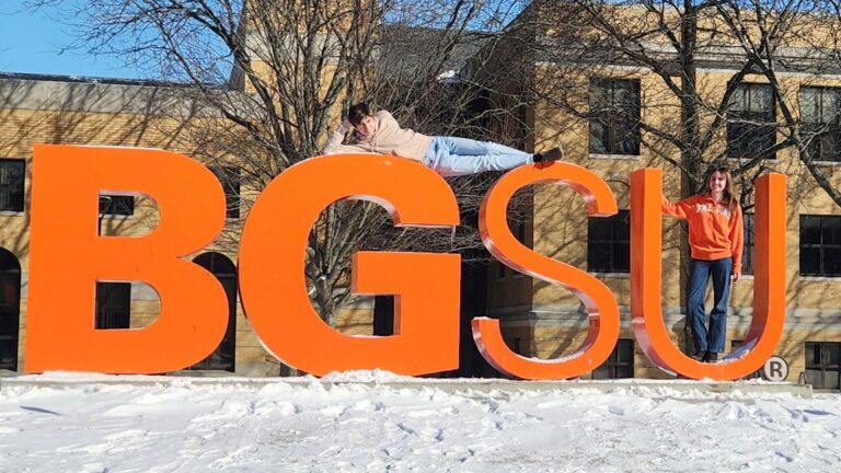 Picture of My Brother and I on the BGSU Letters